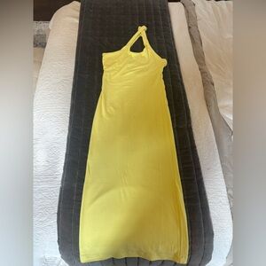 Bardot One-Shoulder key hole Yellow Maxi Dress